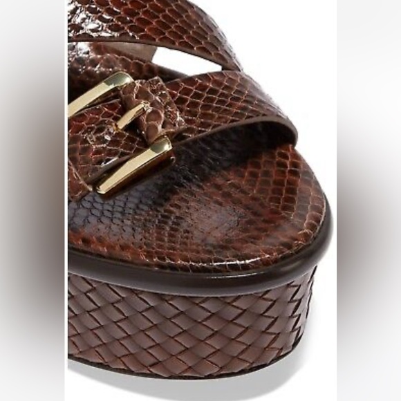 Michael Kors Collection Varick Snake Print Wedge Sandals - Picture 5 of 12